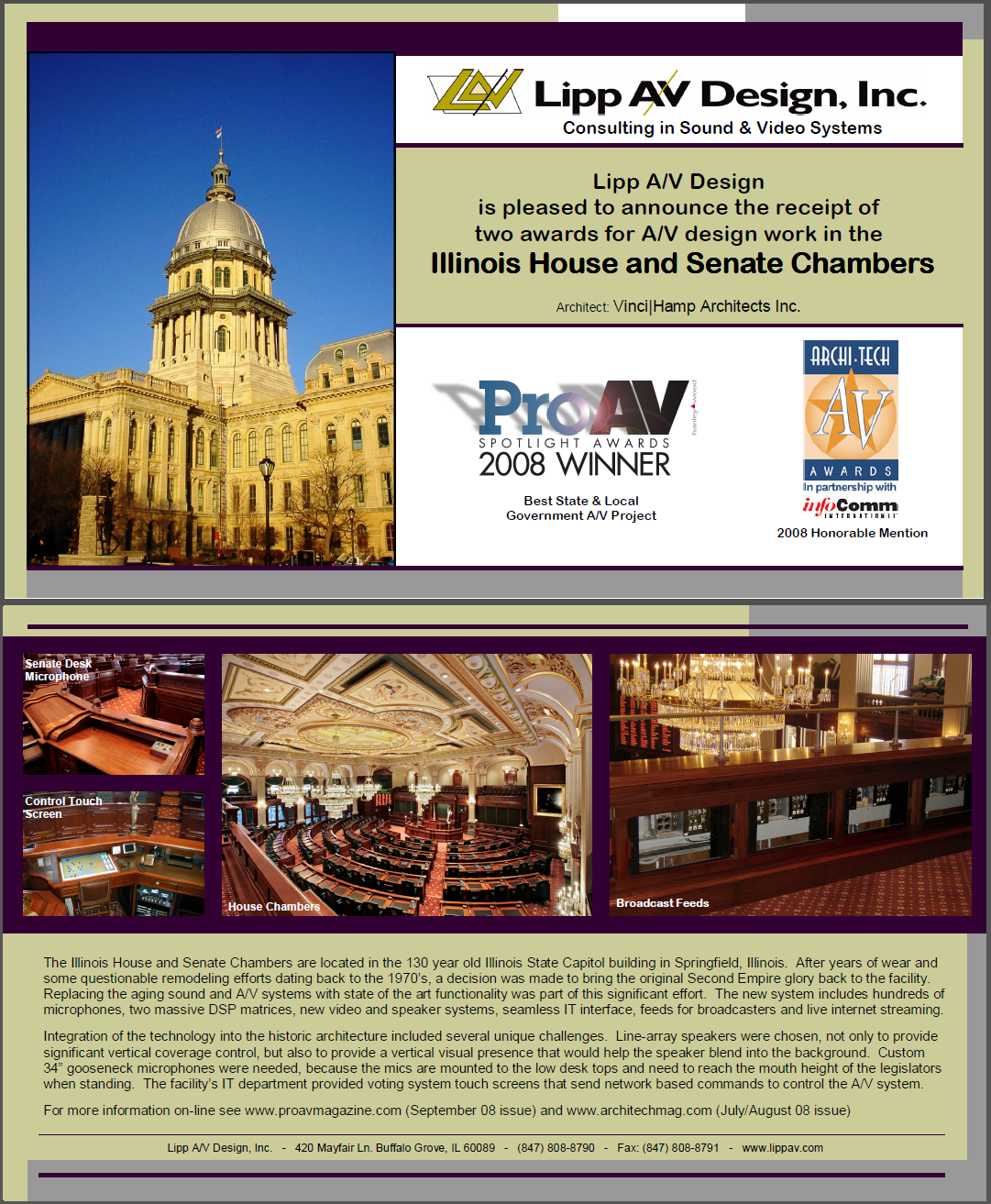 ProAV Spotlight Award Winner: Illinois House and Senate Chambers